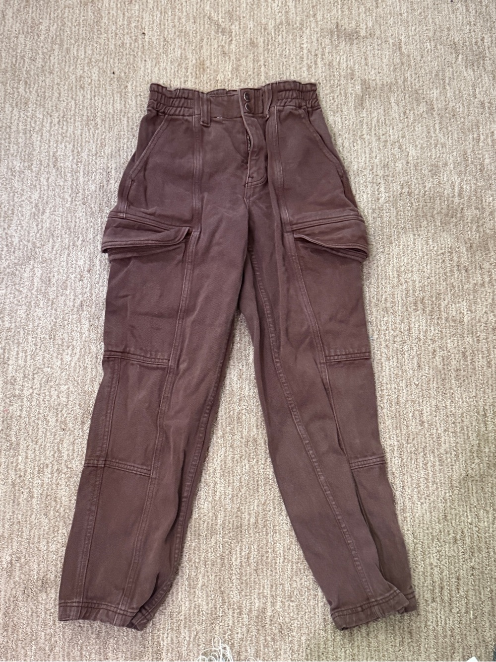 Women’s Paper Bag Cargo Brown Pants